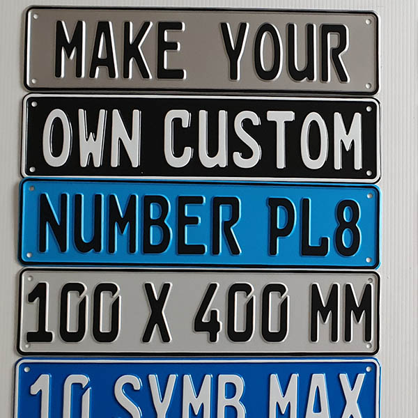 five custom number plates