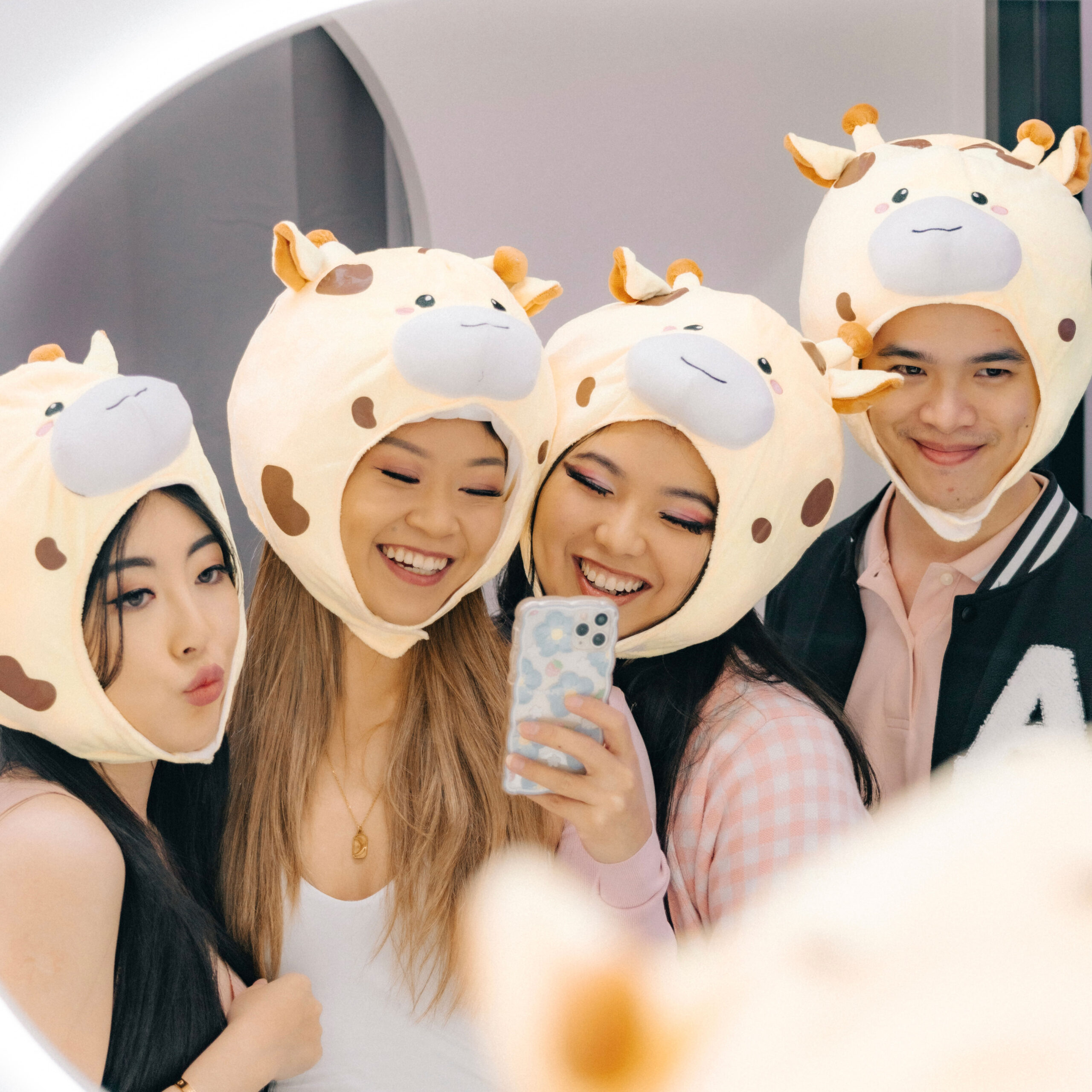 four girls taking a selfie