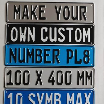 five custom number plates