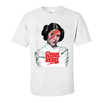 white tshirt with star wars character on it