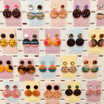 bright colourful earrings